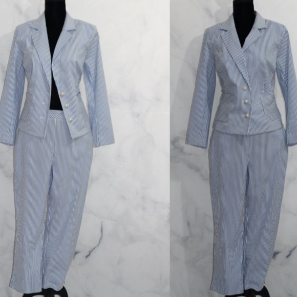 Status by Star Jones Stripe Pants Suit (12) - Picture 1 of 8